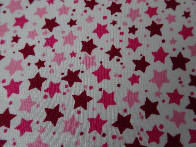 Hellblau Kinder&Damen mit weißen Sternen Pink,Bordeaux Baumwoll Jersey Stoff 